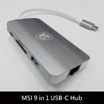 Picture of 微星 USB-C 多功能轉接器◆9合1★贈螺旋線頭保護套