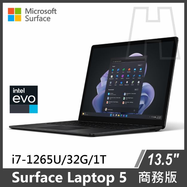 圖片 Surface Laptop 5 13.5" i7/32G/1T/W11P 商務版