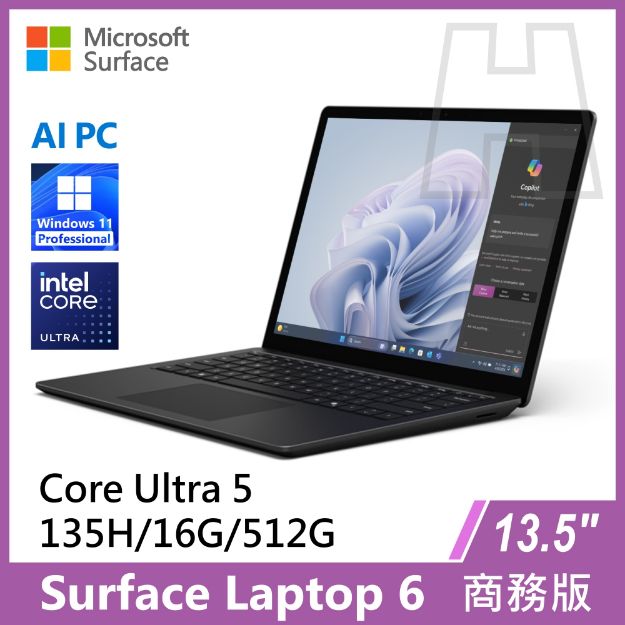 圖片 Surface Laptop 6 13.5" U5-135H/16G/512G/W11P 商務版