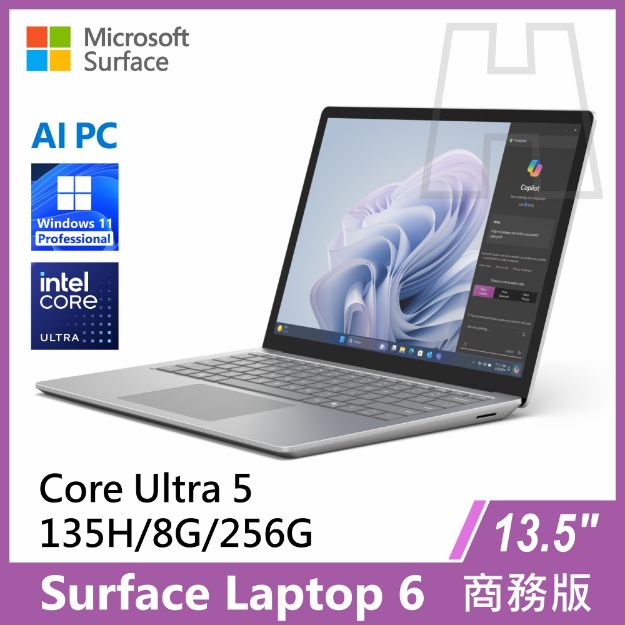 圖片 Surface Laptop 6 13.5" U5-135H/8G/256G/W11P 商務版(教育優惠)